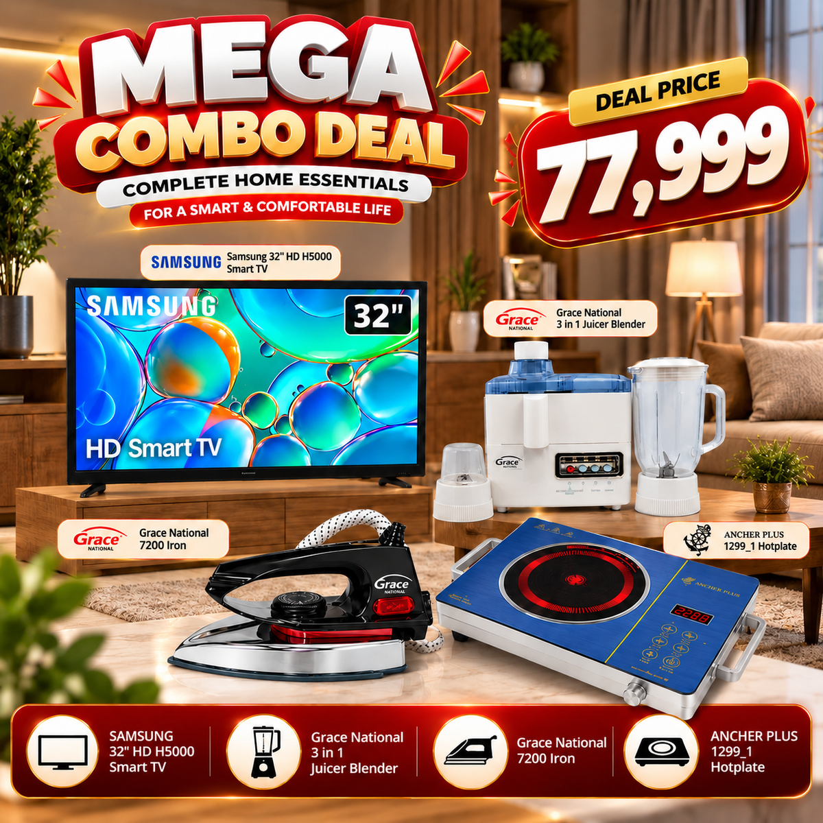 Mega Combo Deal – Complete Home Appliance Package