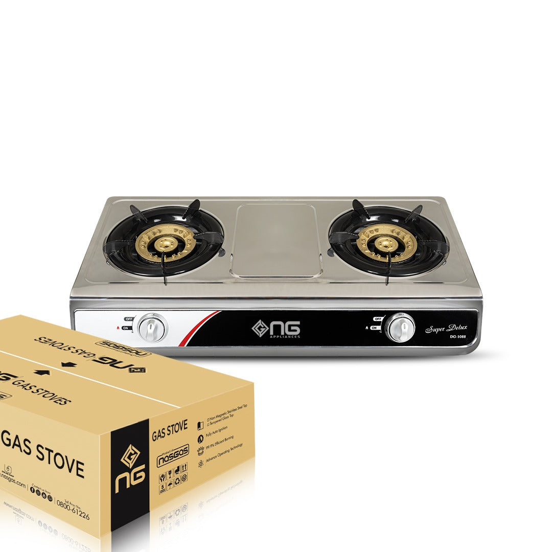 Nasgas Gas Stoves DG-1088 (Super Deluxe) Double Steel, Large Body, Heavy Ring 1 Year Brand Warranty
