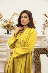03 Piece Stitched Textured Pearl Printed Marina