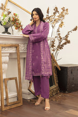 03 Piece Stitched Textured Pearl Printed Marina