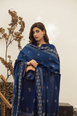 03 Piece Stitched Textured Pearl Printed Marina