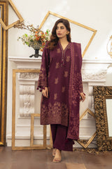 03 Piece Stitched Textured Pearl Printed Marina