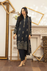 03 Piece Stitched Textured Pearl Printed Marina