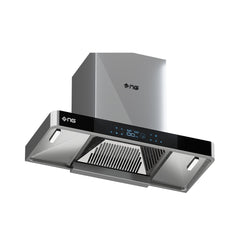Nasgas Kitchen Hood 27 INCH KHD-265 HandSensor Touch button operating system Panel Front Tempered Glass Chimney