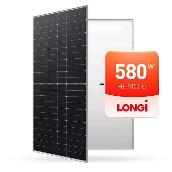 Longi Solar Panel Mono Half Cell 580W PV Module for Solar Power System 25 Years Warranty