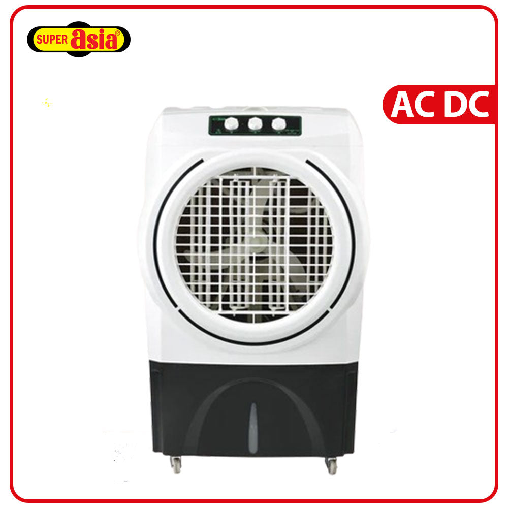 Super Asia Hybrid Room Cooler ECM-4600 Plus AC DC Advance Technology 2024 Modle Moveable Grill Energy Saver Turbo Fan With Ice Box New Model Brand Warranty