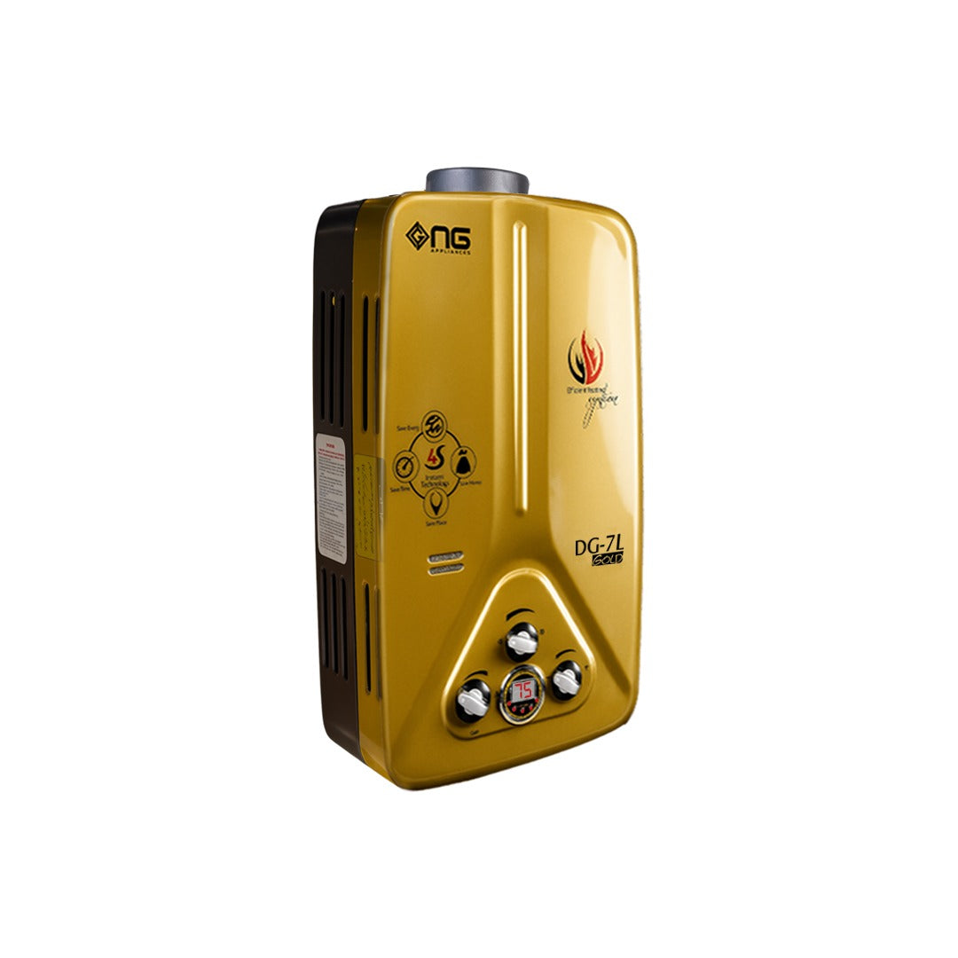Nasgas DG-77 GOLD MODEL 7 Liter Instant Water Heater Natural Gas Geyser Auto cut-off protection device