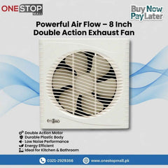 Super Asia EXHAUST FAN Size 8" PLASTIC DOUBLE ACTION Brand Warranty