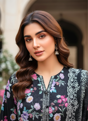 03 Piece Stitched Embroidered with cutwork embroidered lawn dupatta
