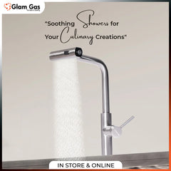 Glam Gas Faucet (Faucet Wall Rain-12) Imported Aerater Stainless Steel Flexible Hose Brand Warranty
