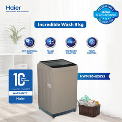 Haier 9kg-HWM 90-826-Fully Automatic-Top Load Washing Machine-Incredible Wash-10 Years Brand Warranty