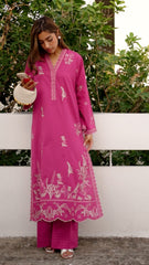 02 Piece Unstitched Embroidered Shirt with Trouser - View 3 - Lakhany