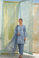03 Piece Unstitched Printed Lawn - Design 28