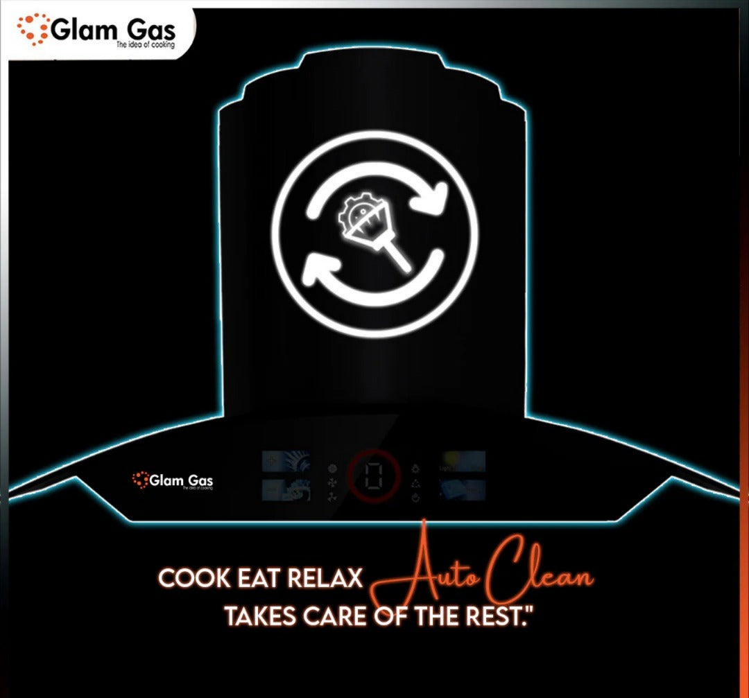 Glam Gas Kitchen Hood (Model-Wave) Size - 90cm 35 inche 3 Speed Motor Touch Panel Brand Warranty