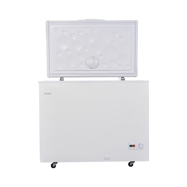 Haier Deep Freezer 13 Cu Ft/Turbo Cool/Single Door/HDF-345 SD (100 Hour Cooling Retention/ 30% Fast Freezing/ Wide Voltage/ -28 c Cooling Depth / Ref & DF Adjustable ) White Colour Deep Freezer/10 Years Warranty