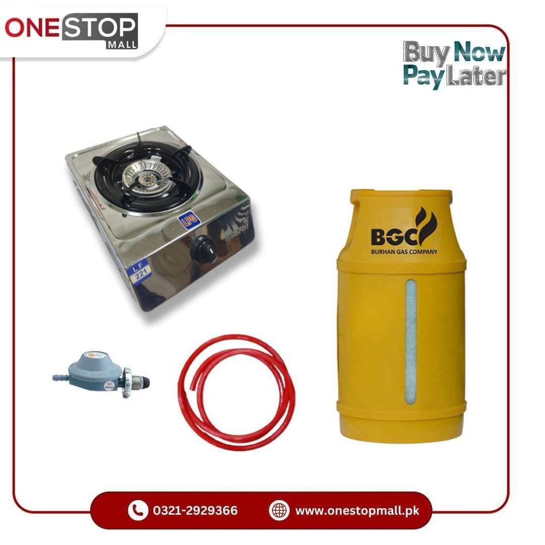 BGC LPG Cylinder 10 Kg Package Murphy LPG Gas Stove BGC LPG Cylinder 10 Kg Gas Pipe and 3 Star Regulator .