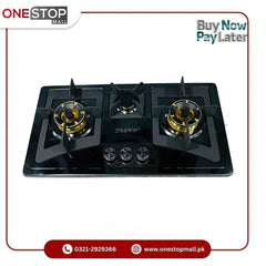 Crown CR-15B Built-In Gas Hob – 3 Burner Stainless Steel Cooktop for Modern Kitchens