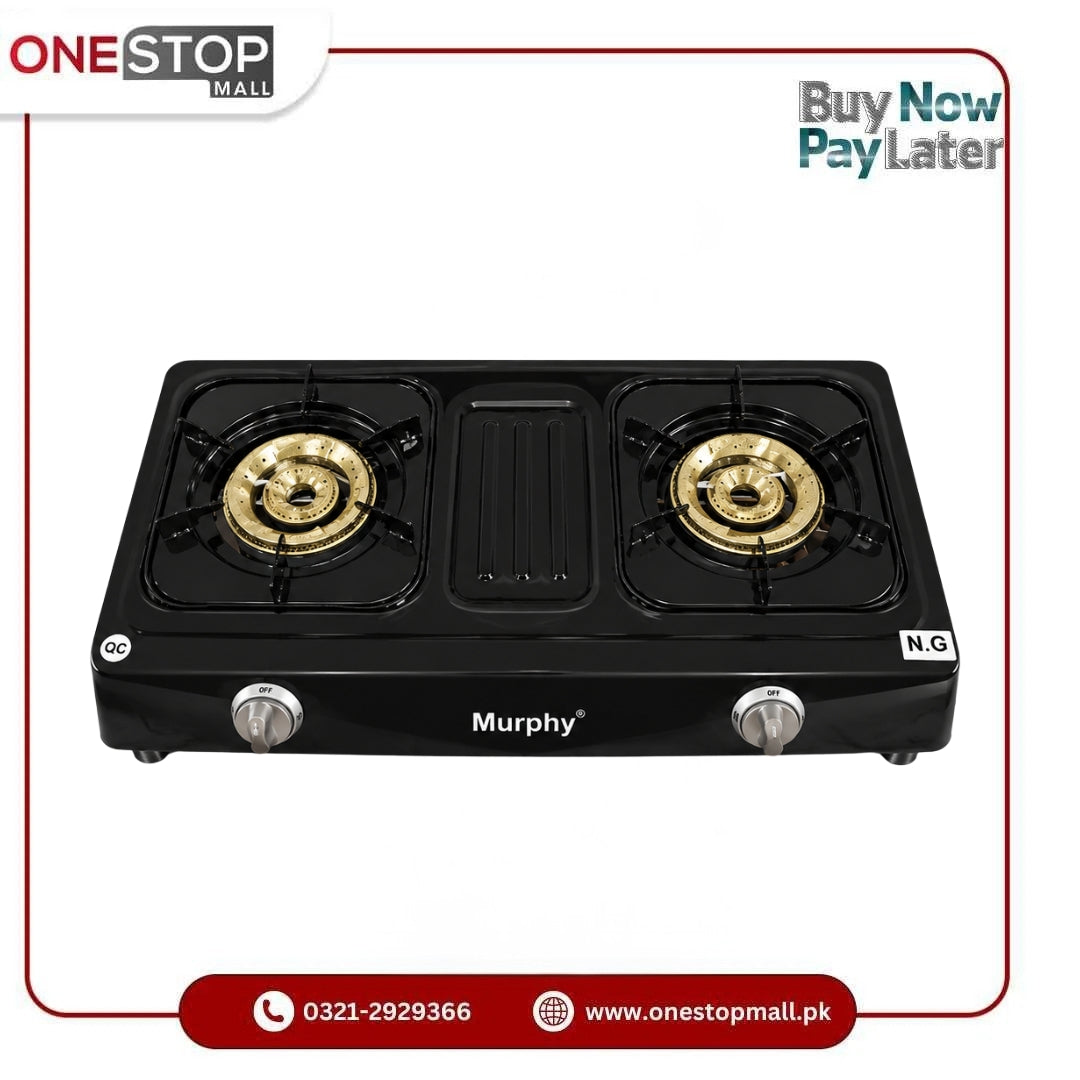 Murphy Gas Stove Model 402 Natural Gas Double Burner Heavy Duty Brass Burners
