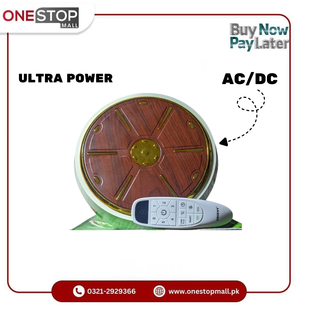 Orient Ceiling Fan AC DC Ultra Power MODEL 56'' with (30WATTS OPTIONS) Brand Warranty