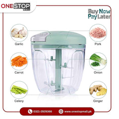 Manual Food Chopper, 900ml Pull String Vegetable Chopper 3 Blades with Egg Beater Food Hand Onion Chopper Manual, Pull and Chop Food Chopper Manual Blender for Vegetables, Fruits, Meat