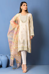 03 Piece Ready to wear  Embroidered Khaddi Messori