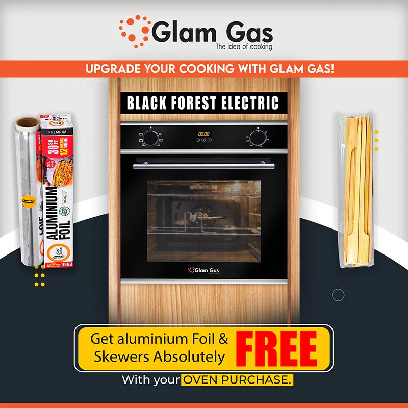 Glam Gas Built in Oven Black Forest Electric Conventional heat