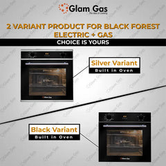 Glam Gas Built in Oven Black Forest Black Electric +Gas Conventional heat
