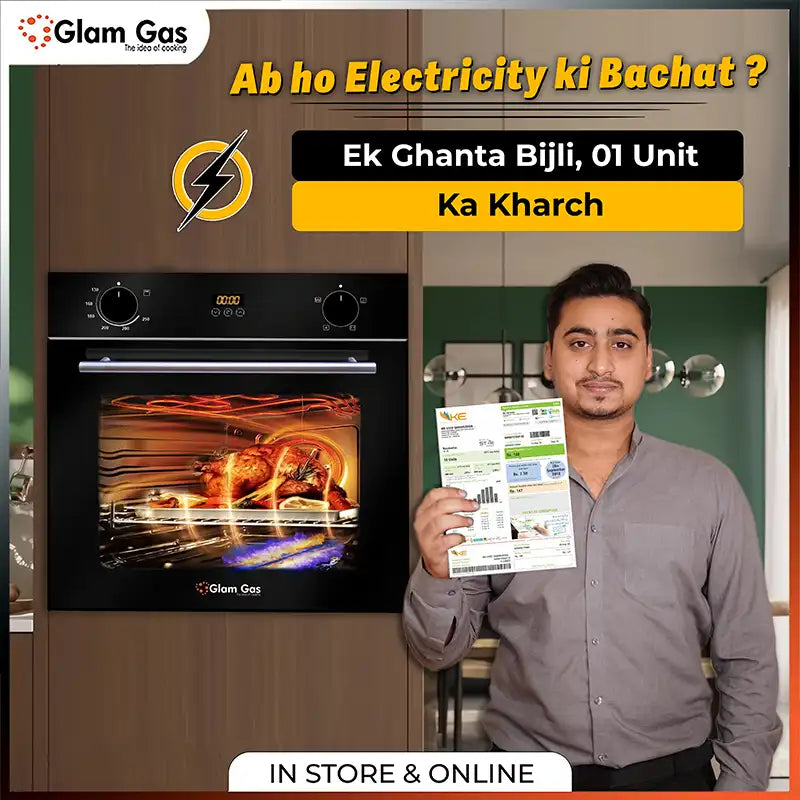 Glam Gas Built in Oven Black Forest Black Electric +Gas Conventional heat