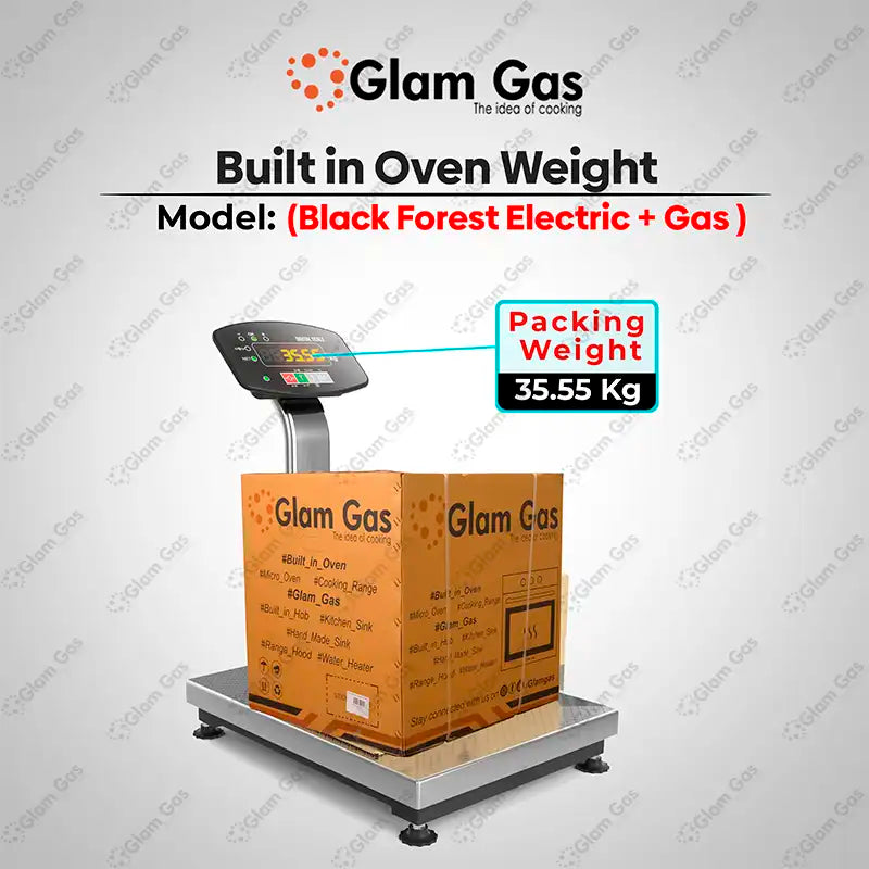 Glam Gas Built in Oven Black Forest Black Electric +Gas Conventional heat