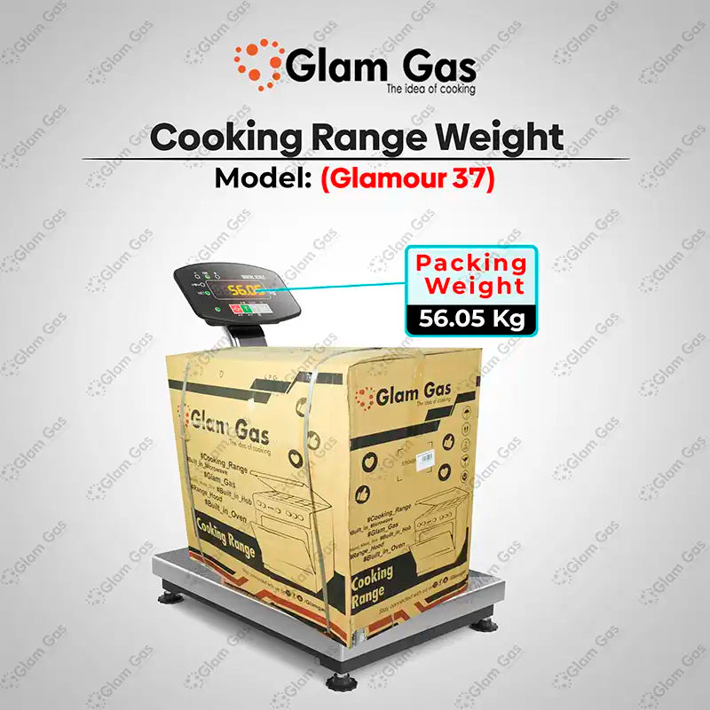 Glam Gas Cooking Range (Gas) Glamour 34” Tempered Glass Auto Ignition System (Natural Gas & LPG) Brand Warranty