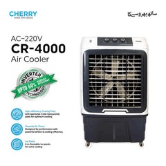 Cherry Room Air Cooler CR-4000 220 Volt 90 Liters Ice Box 6 Bottles Brand Warranty