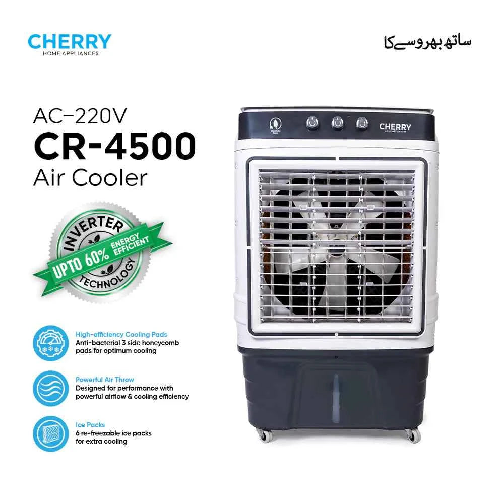 Cherry Room Air Cooler CR-4500 220 Volt 90 Liters Ice Box 6 Bottles Brand Warranty