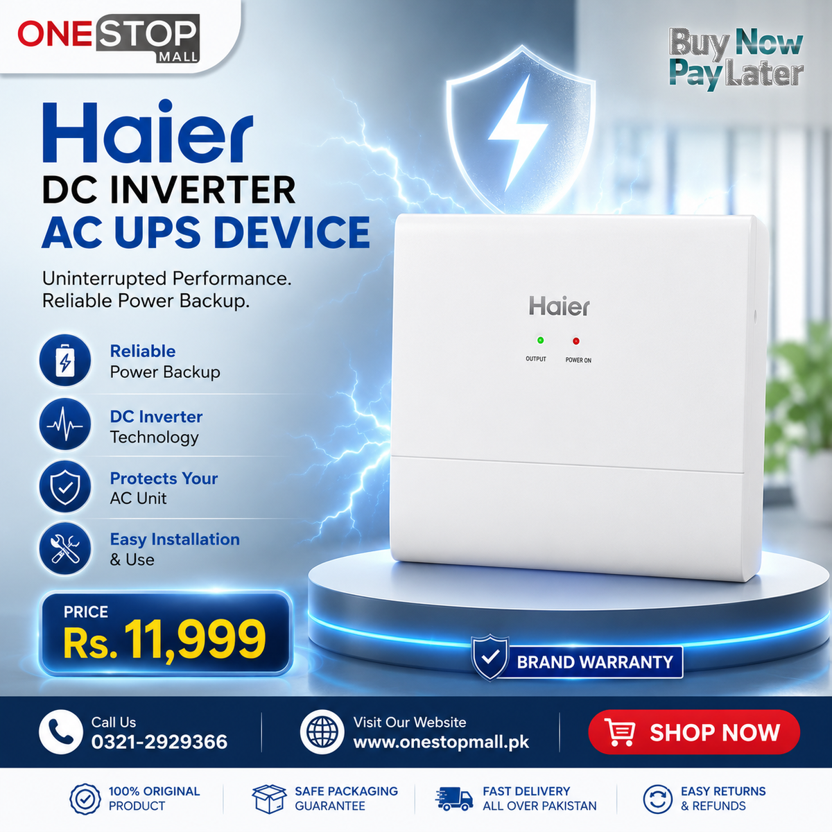 Haier Module DC Inverter AC UPS Device Brand Warranty