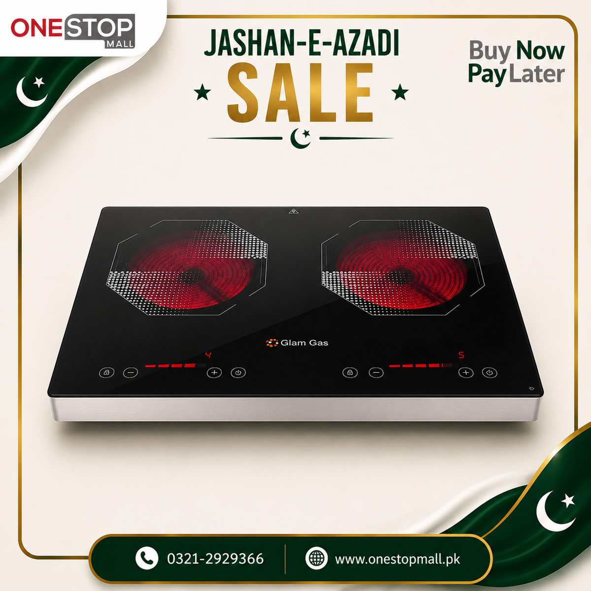 Glam Gas Infrared Ceramic Cooker Hot Plate Choolah Hot Glow-920