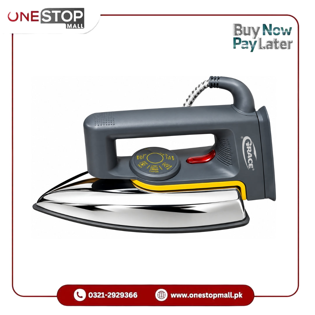 Grace National Model 7300 Light Weight Dry Iron Smooth Easy Run Non Stick Reliable Quality 1000watt 220_v