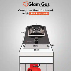 Glam Gas Food book-GG-12 Black Hob 1 Burner Kitchen Gas Stove Gas Stove (Natural Gas & LPG)  1 Year Brand Warranty