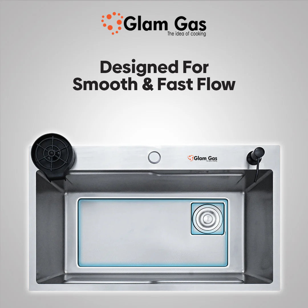 Glam Gas Life Style OBL kitchen Sink Glass Washer Cutting Board Brand Warranty