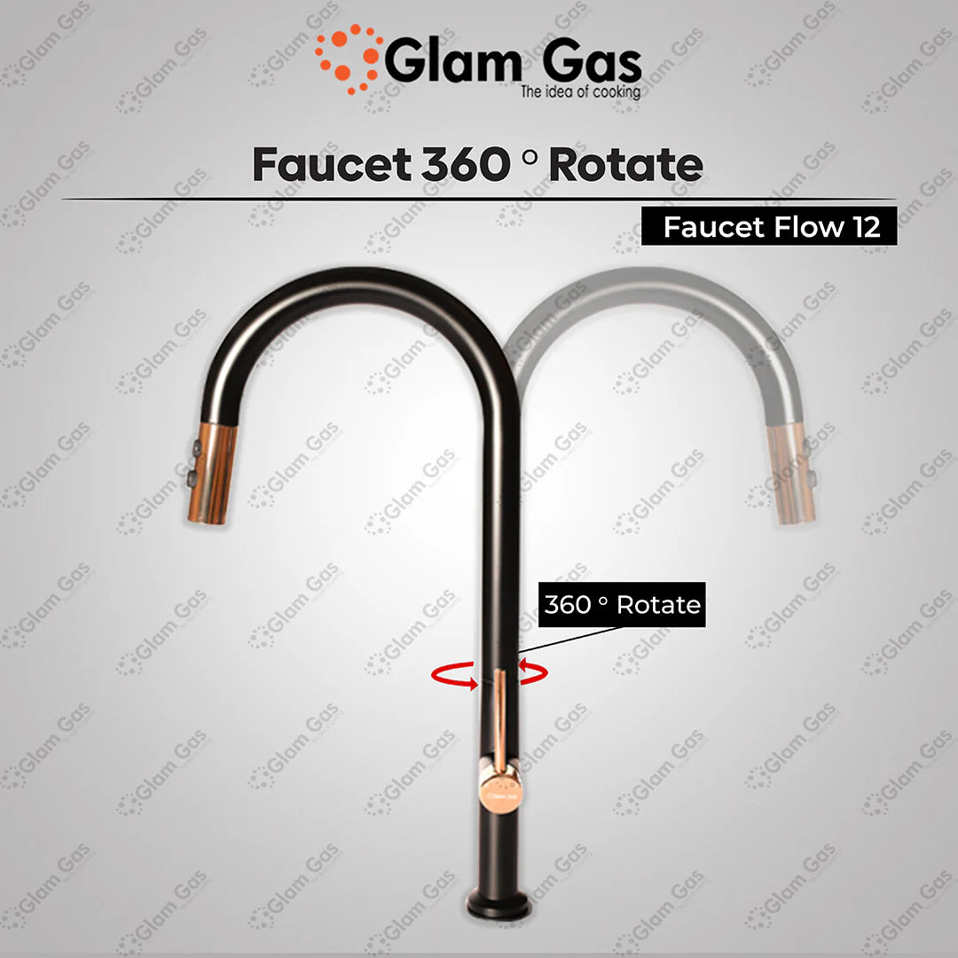 Glam Gas (Faucet Flow-12) Imported Aerater Stainless Steel Flexible Hose Brand Warranty