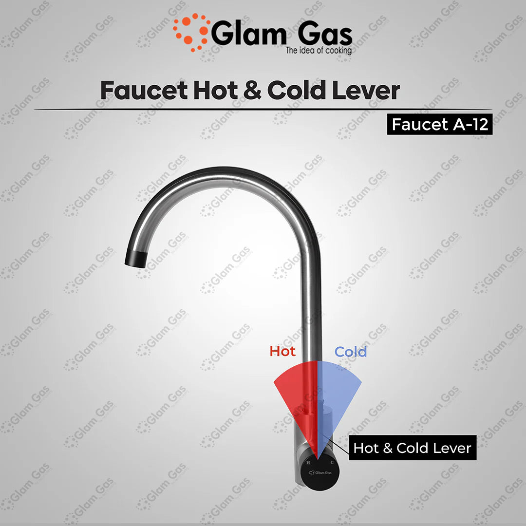 Glam Gas Faucet (Faucet A-12) Imported Aerater Stainless Steel Flexible Hose Brand Warranty
