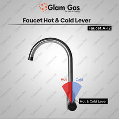 Glam Gas Faucet (Faucet A-12) Imported Aerater Stainless Steel Flexible Hose Brand Warranty