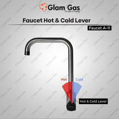 Glam Gas Faucet (Faucet A-12) Imported Aerater Stainless Steel Flexible Hose Brand Warranty