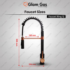 Glam Gas Faucet (Faucet Ring-12) Pull out System Imported Aerater Stainless Steel Flexible Hose Brand Warranty
