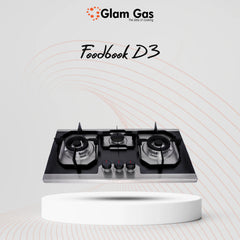 Glam Gas Food book-D3 Hob |3 Burner | Kitchen Gas Stove | Gas Stove  1 Year Brand Warranty