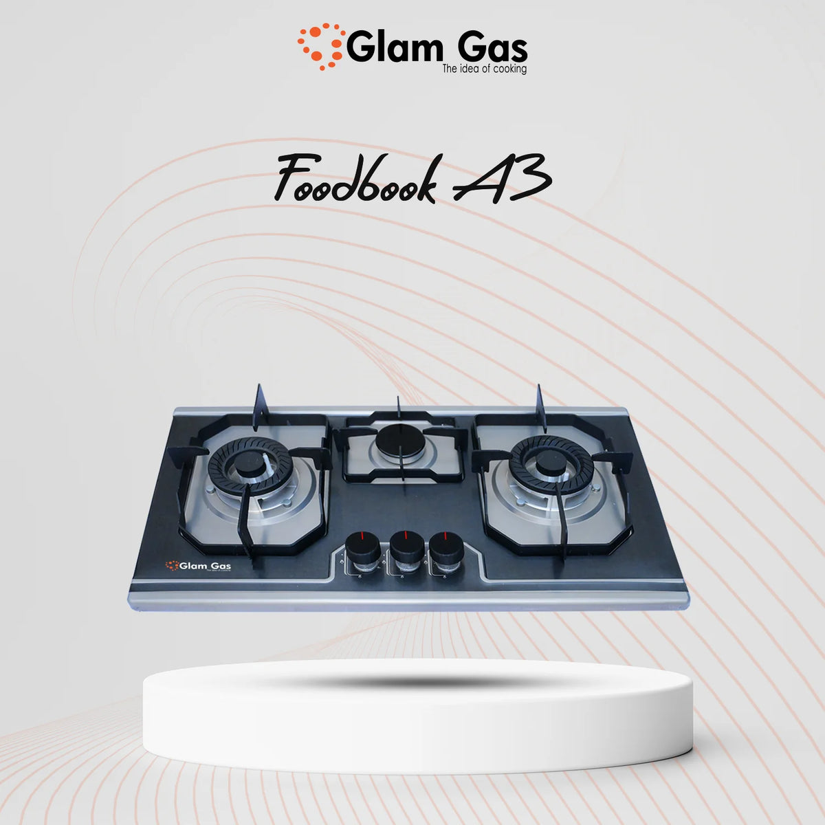 Glam Gas Food book-A3 Hob |3 Burner | Kitchen Gas Stove | Gas Stove  1 Year Brand Warranty