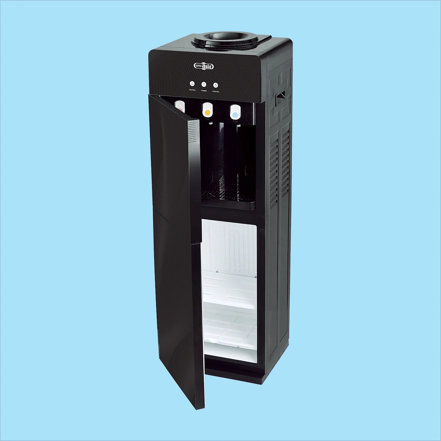 Super Asia Water Dispenser HC-51 B  Elegant Tempered Double Glass Door Easy Water Dispensing with 3 Taps Brand Warranty