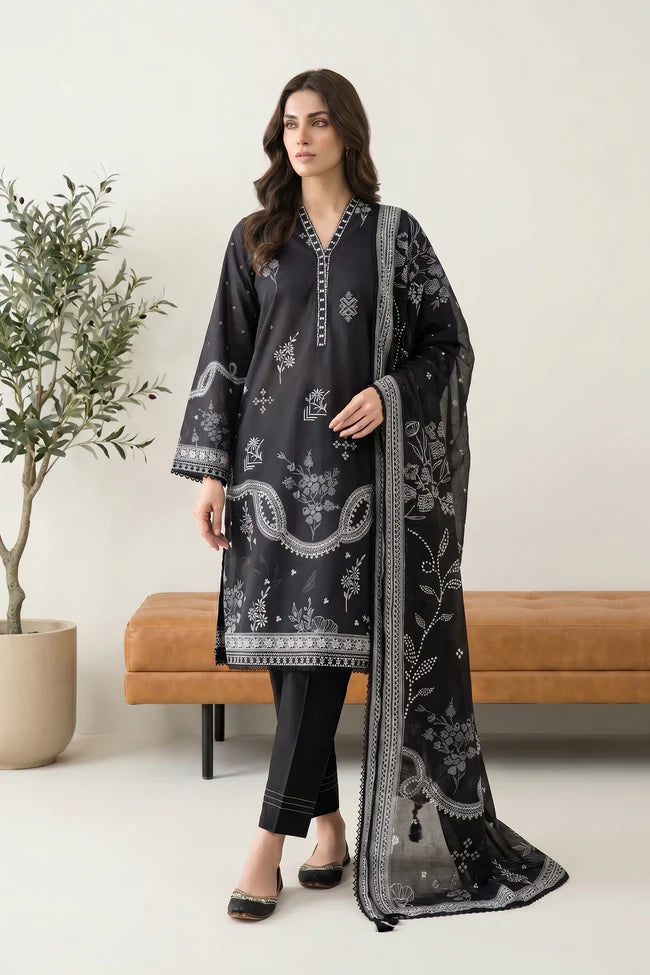 Lakhany Premium 03 Piece Unstitched Printed Lawn