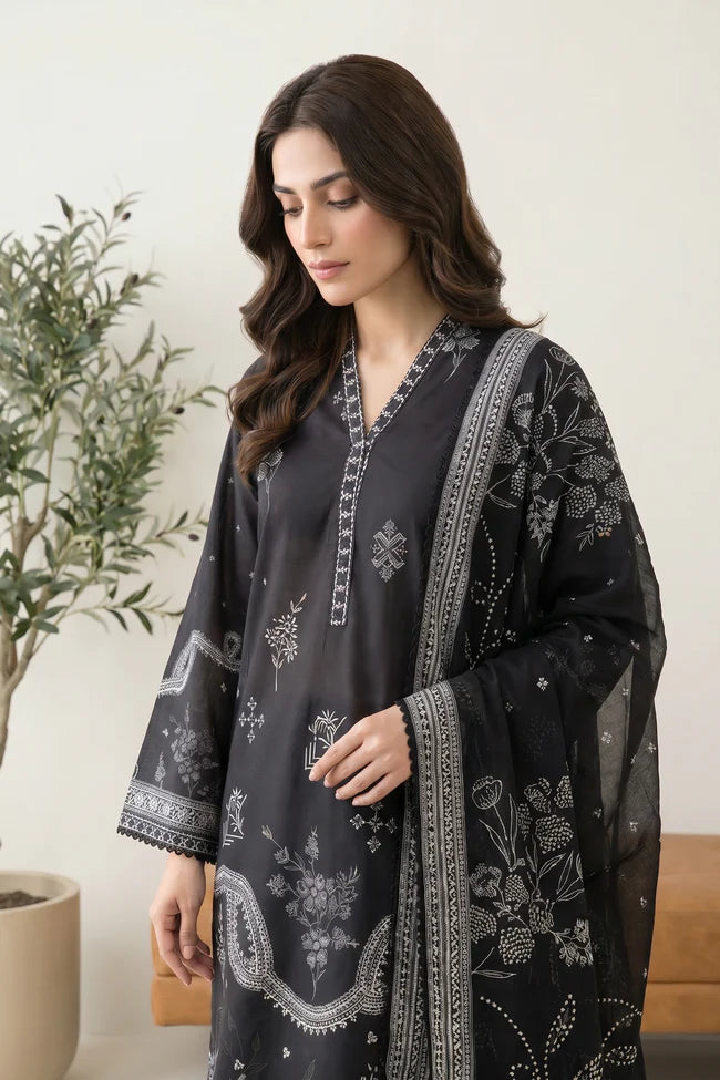 Lakhany Premium 03 Piece Unstitched Printed Lawn