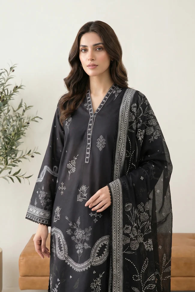 Lakhany Premium 03 Piece Unstitched Printed Lawn