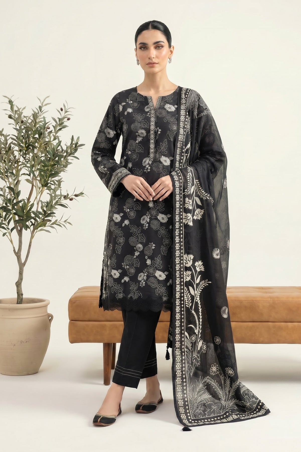 Lakhany Premium 03 Piece Unstitched Printed Lawn - Design 3