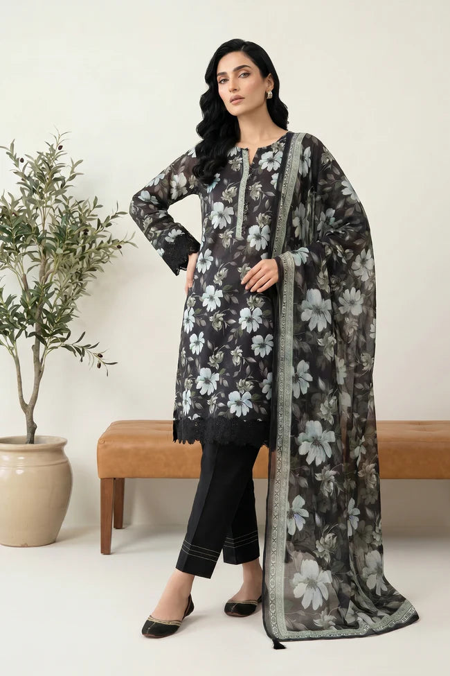 Lakhany Premium 03 Piece Unstitched Printed Lawn